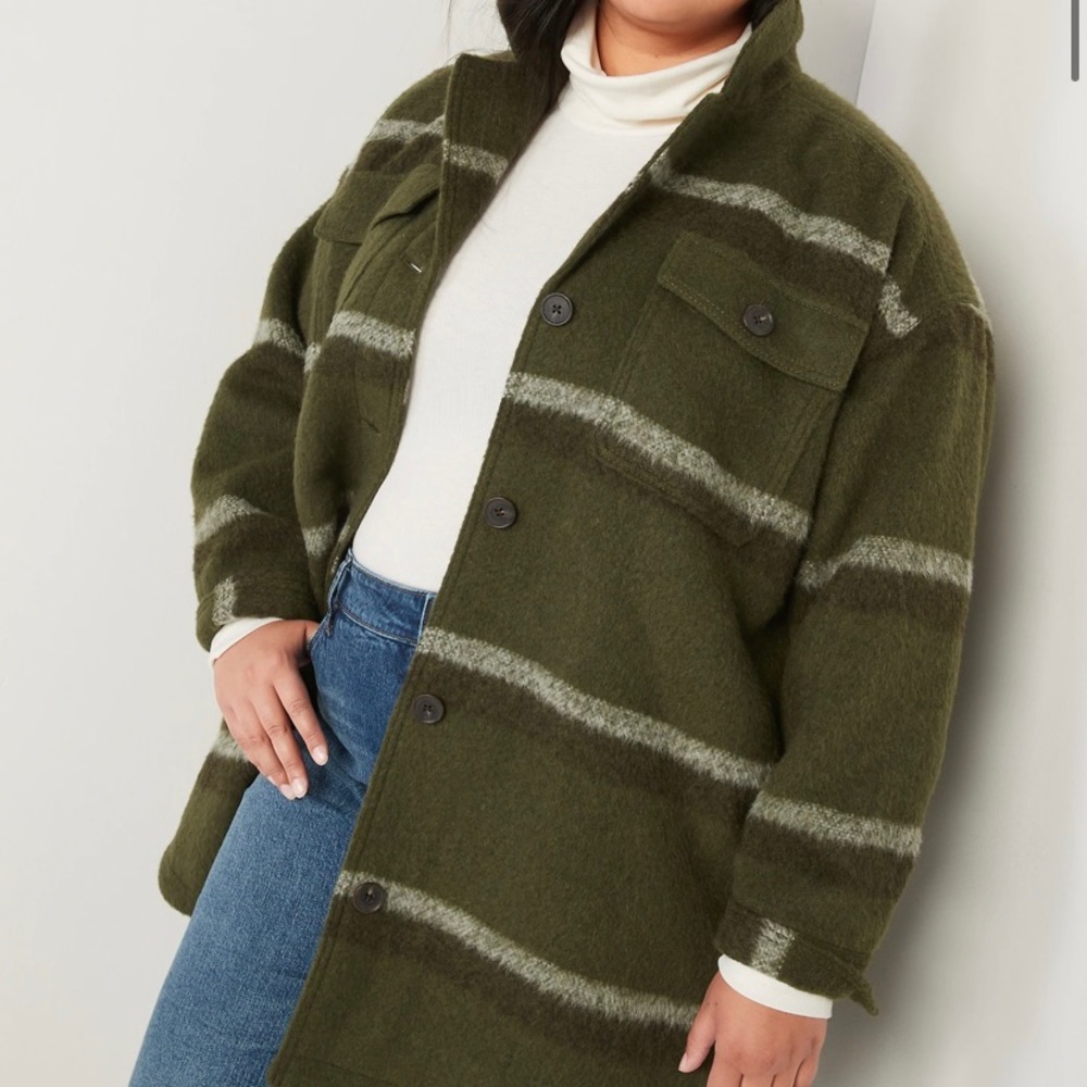 Printed Flannel Long Utility Shacket